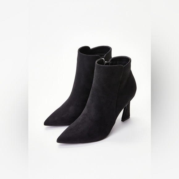 NEW Black Faux Suede Stiletto Bootie - Picture 3 of 5